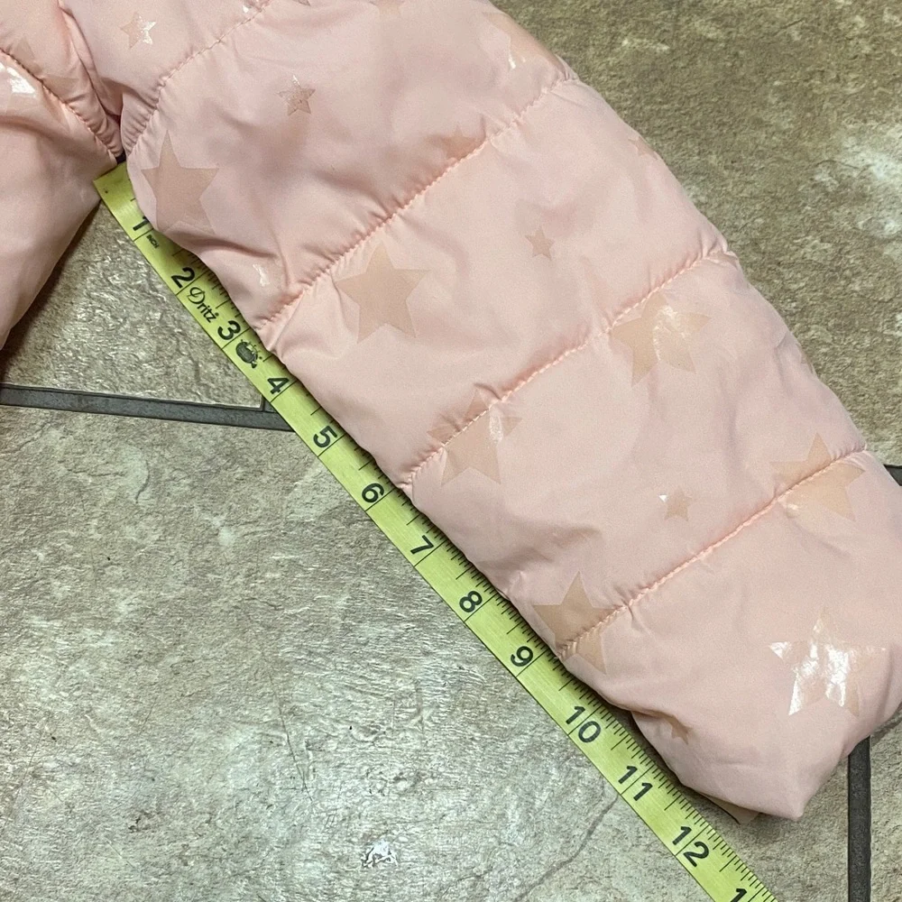 Swiss Tech Light Pink Kids XS Lined Puffer Jacket with Stars